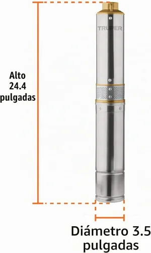 Vista 2 de bomba sumergible tipo bala de agua limpia 1/2 HP