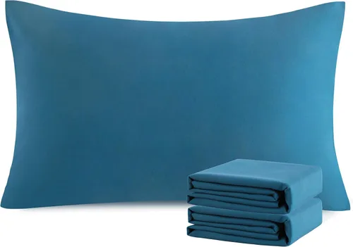 Vista 70 de NTBAY Juego de fundas de almohada estándar, paquete de 2 fundas de almohada de microfibra cepillada de 20 x 26 pulgadas, suaves, sin arrugas Aqua