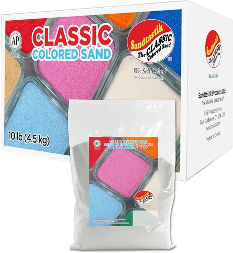 Vista 12 de Sandtastik Blue Sand Caja de 10 libras, brillante y brillante, sin sílice, colores vibrantes, arena, sensorial, terrario, modelo, paisaje, joyería