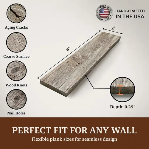 Vista 5 de BARNWOODUSA Tablones de Madera Recuperada Real - Paneles de Machihembrado Fáciles de Clavar para Revestimiento de Pared de Madera Rústica