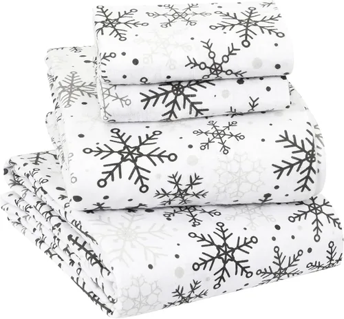 Vista 43 de Sleepdown Juego de sábanas de franela de algodón 100 % de 160 GSM - Gris escarcha, individual