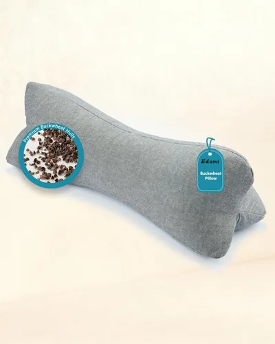 Vista 18 de Almohada cervical de cuello redondo de trigo sarraceno, soporte cervical para personas que duermen de lado y espalda con funda extraíble lavable