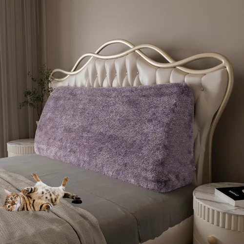 Vista 11 de Almohada de cuña doble gruesa de 8 libras para cabecero de dormitorio universitario, almohada de cuña de terciopelo con respaldo triangular