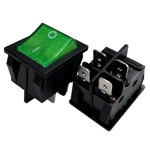 Vista 31 de Interruptor basculante DPST On-Off Unilluminated Negro 4 Pin 1.220x0.984 in Rectangular Snap-in Interruptor de alimentación de palanca