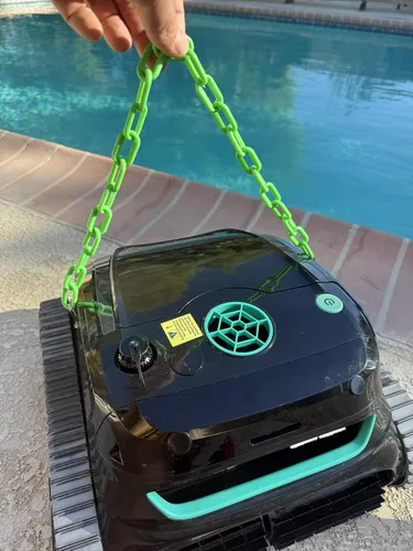 Vista 5 de Gancho de correa azul para limpiador robótico de piscinas, robot retidor de pared y línea de flotación, piscinas enterradas, inalámbrica, funciona