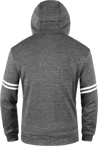 Vista 2 de Chrisuno Sudadera con capucha de forro polar suave para hombre, sudadera con capucha y cremallera