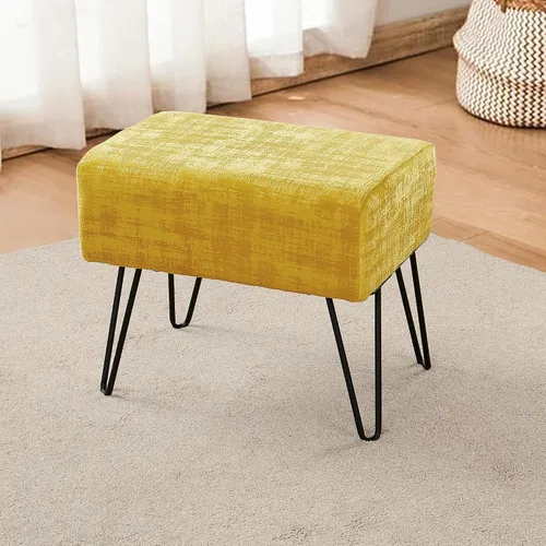 Vista 26 de Home Soft Things Otomana rectangular de terciopelo mullido de color verde ágata de 19 pulgadas para sala de estar, banco de entrada de espacio
