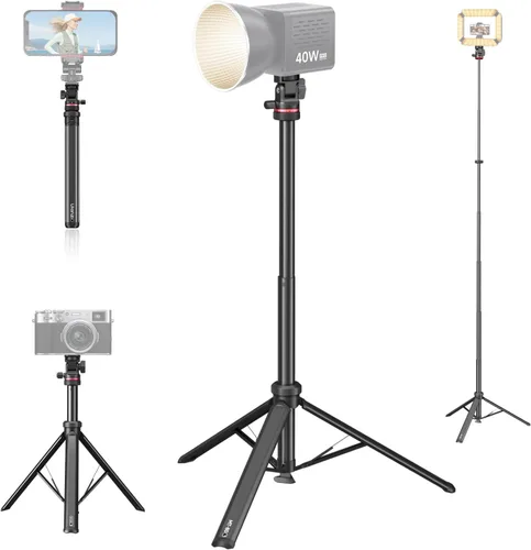 Vista 10 de ULANZI MT-89 Trípode extensible de aluminio, soporte de luz ajustable