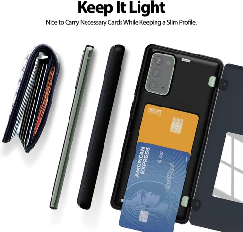 Vista 6 de GOOSPERY Funda tipo cartera con puerta magnética compatible con Galaxy Note 20, con tarjetero, cierre automático por imanes, funda protectora