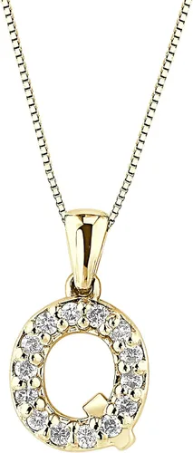 Vista 6 de Collar colgante con letra inicial de diamantes en oro amarillo de 14k (1/10 quilates) 18 pulgadas
