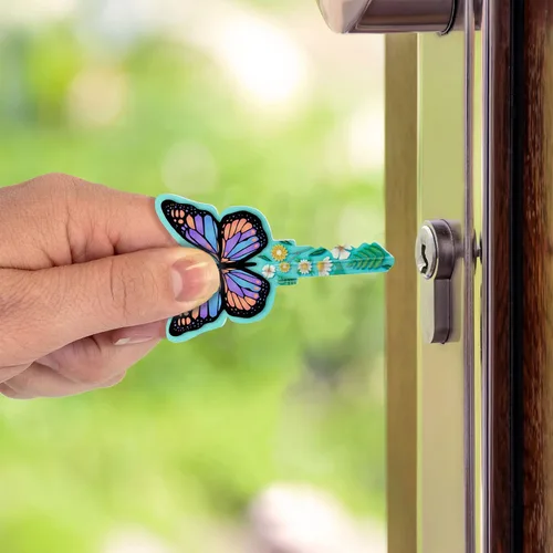 Vista 3 de Lucky Line Formas de llaves, mariposa, llave de casa en blanco, SC1, 1 llave (B147S) Schlage