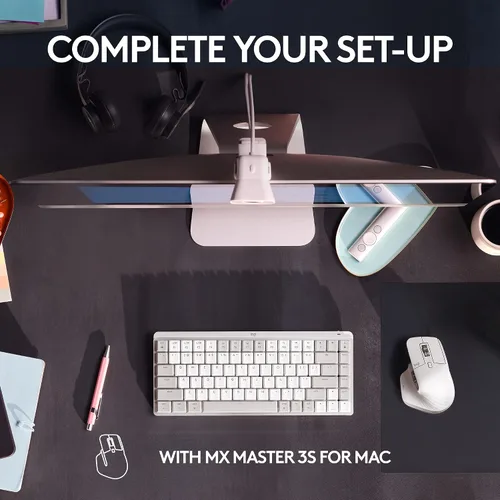 Vista 10 de Logitech MX Mechanical Mini - Teclado inalámbrico iluminado para Mac, interruptores de rendimiento de bajo perfil, teclas táctiles silenciosas, Gris