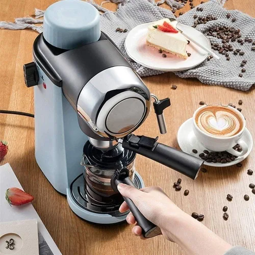 Vista 3 de Máquina de café, máquinas de expreso, cafetera de espresso de 5 bares, cafetera automática de capuchino con varita espumadora de leche, perfecta