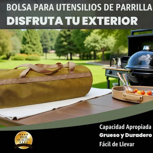 Vista 2 de Bolsa de almacenamiento de herramientas para parrilla, adecuada para almacenamiento de utensilios de parrilla, bolsa de almacenamiento de accesorios