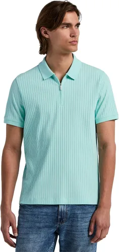Vista 8 de Perry Ellis Men's Quarter Zip Short Sleeve Ribbed Knit Polo Shirt