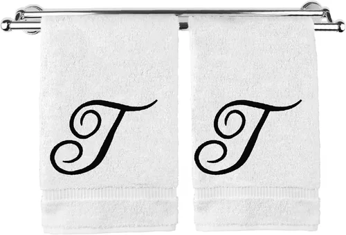 Vista 224 de Toalla de mano con monograma, regalo personalizado, 16 x 30 pulgadas, extra absorbente, 100% algodón turco, acabado de rizo suave, para baño, cocina