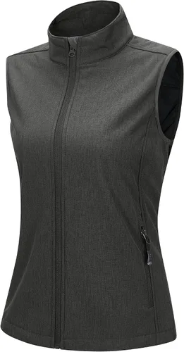 Vista 8 de 33,000ft Chaleco de correr para mujer, con forro polar, con cremallera, resistente al viento, ligero, chalecos softshell de ropa exterior para golf