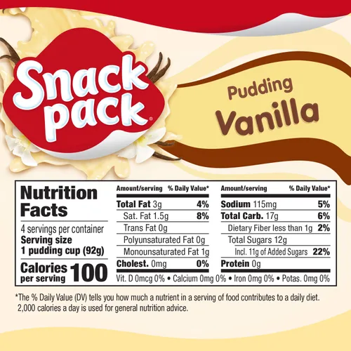 Vista 55 de Snack Pack Tazas de pudín con sabor a pastel de crema de plátano, 3.25 onzas, 4 unidades (paquete de 12)