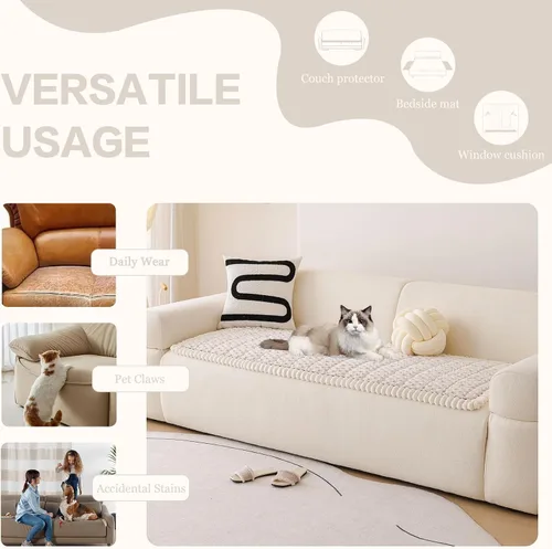 Vista 5 de DREAMINGO Fundas de sofá para mascotas, fundas antideslizantes y mullidas para sofá de perro, lavables geométricas y jacquard, protector de cojín