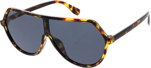 Vista 2 de zeroUV - Gafas de sol de gran tamaño con escudo geométrico contemporáneo 2480in