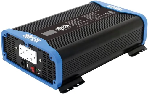 Vista 10 de Tripp Lite Inversor de corriente compacto de onda sinusoidal pura de 300 W, 2 tomas, 1 puerto de carga USB + 1 USB-C, soportes de montaje incluidos