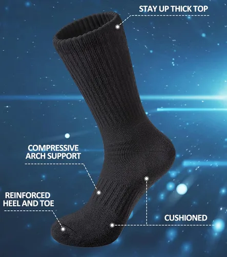 Vista 2 de FNOVCO Calcetines de compresión atléticos gruesos acolchados para mujer, 5 pares