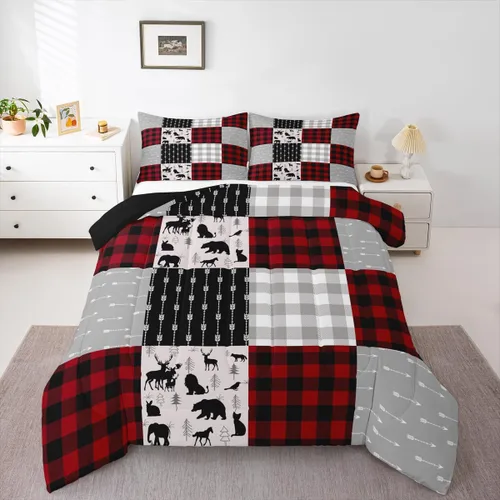 Vista 19 de Erosebridal Juego de edredón de bandera estadounidense tamaño individual para niños y adolescentes, juego de ropa de cama de camuflaje, edredón