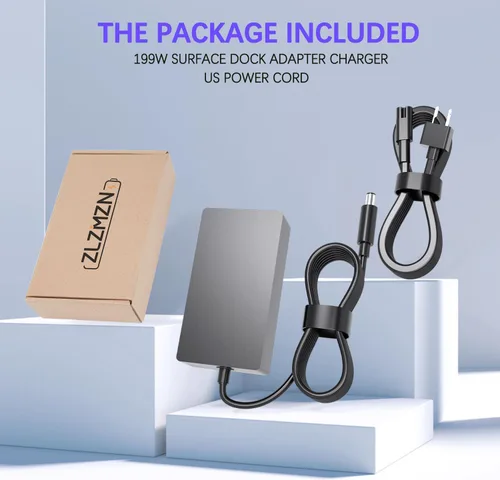 Vista 7 de 199W 15.35V 12.96A Cargador Adaptador de CA Compatible con Microsoft Surface Docking Station 2, Modelo 1931 1917 Microsoft Surface Dock 2 Cable