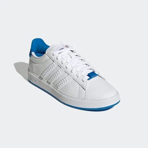 Vista 4 de adidas Grand Court x Lego 2.0 - Zapatos para hombre, color blanco, talla 8.5, Nube BlancoNube BlancoAzul Shock