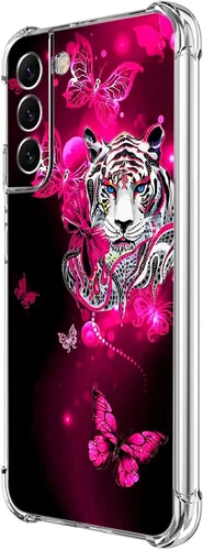 Vista 13 de Funda para Galaxy S22 Plus, protección contra caídas de rosas y mariposas azules, a prueba de golpes, de cuerpo completo, resistente a los arañazos