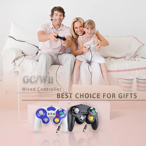Vista 7 de XIKAYADA Gamecube Controller, Upgraded TURBO & HD Vibration Function, Wired Game Controller for Wii & GC, Double Color Design Style Classical
