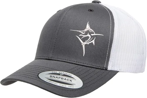 Vista 47 de Embroidered Swordfish Trucker Hat for Men & Women – Adjustable Mesh Back Snapback Baseball Cap for Fishing Negro-swwt