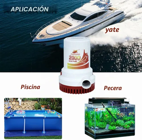 Vista 6 de Bomba de agua sumergible de sentina de 2000 GPH Bomba de agua de 12 V CC con interruptor de flotador adecuado para ferry, yate, sistema de drenaje