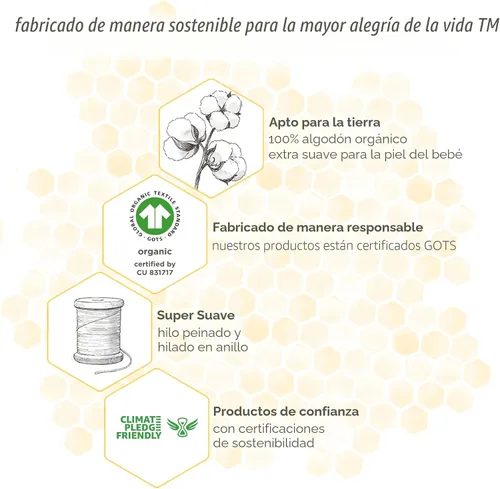 Vista 3 de Burt's Bees Beekeeper - Manta unisex para bebé, de algodón 100% orgánico para usar