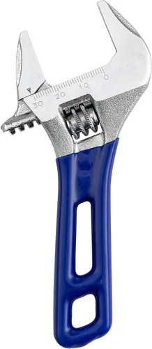 Vista 9 de Llave inglesa ajustable rechoncha de apertura ancha con mango corto de acero al cromo vanadio de 4 pulgadas forjado