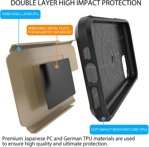Vista 2 de Luvvitt Ultra Armor - Funda diseñada para iPhone 11 Pro Max 6.5 2019 con placa de metal extraíble para soporte magnético