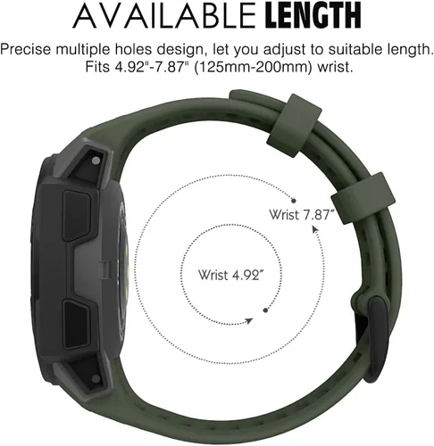 Vista 6 de MoKo Correa Compatible con Garmin Instinct/Instinct Solar/Tactical/Instinct 2 GPS Smartwatch, 22mm Correa de Reloj de Repuesto Deportiva de Silicona