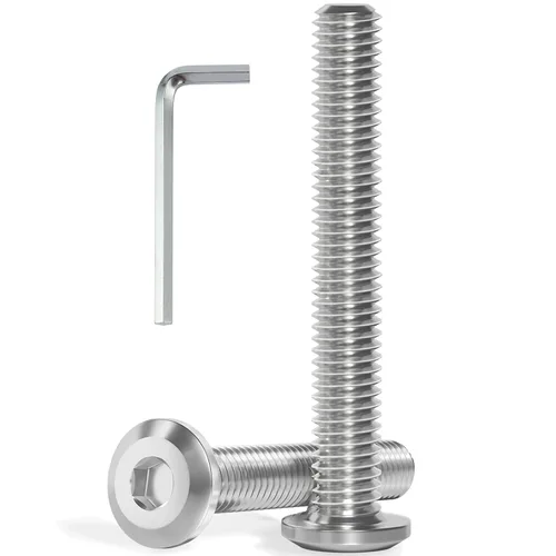 Vista 31 de VGBUY M6-1.0 x 8 mm 100 piezas Tornillos de cabeza plana con casquillo hexagonal, 304 de acero inoxidable 18-8, rosca completa, llave hexagonal