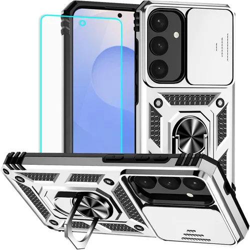 Vista 34 de HNHYGETE Funda para Samsung A13 5G, Galaxy A13 5G con protector de pantalla, soporte giratorio de grado militar de 360° (resistente), fundas Negro