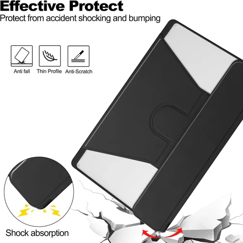 Vista 5 de Funda para tableta Samsung Galaxy Tab A8 de 10.5 pulgadas, teclado redondo inalámbrico desmontable Bluetooth, cubierta trasera transparente