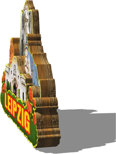 Vista 2 de Alemania Leipzig imán de nevera de madera 3D monumentos de viaje coleccionables recuerdos decoración hecha a mano - 2