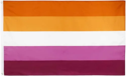 Vista 9 de Bandera original de orgullo lésbico Flaglink 3 x 5 pies - Bandera arcoíris lésbica