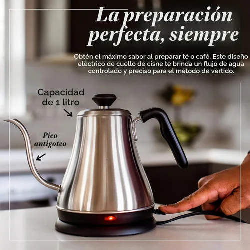 Vista 2 de Willow & Everett Hervidor de agua cuello de cisne eléctrico para verter agua sobre el café y el té – 1L – Tetera eléctrica, hervidor de agua