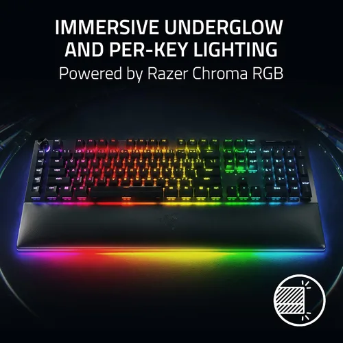 Vista 3 de Razer BlackWidow V4 Pro Teclado mecánico con cable para juegos interruptores amarillos lineales y silenciosos - Teclas ABS Doubleshot - Dial