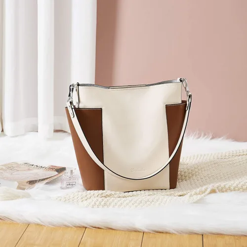 Vista 5 de BOSTANTEN Bolso de cuero del cubo del diseñador Hobo bolsos de hombro conjunto con monederos del embrague paquete con la cartera de cuero