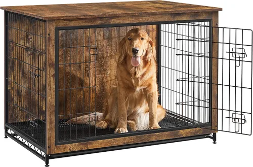 Vista 17 de Feandrea Mueble de Jaula para Perros, Mesa Auxiliar Lateral de 27.2 Pulgadas, Perrera Moderna para Perros en Interior hasta 30 lb, Jaula para Perros