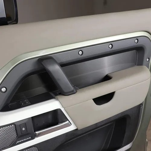 Vista 4 de Cubierta de panel de decoración de puerta interior de aleación de aluminio, 4 piezas para Land Rover Defender 110 2020-2022 accesorios de automóvil