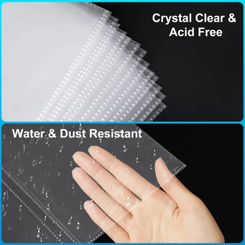 Vista 3 de Paquete de 30 páginas de repuesto para álbumes de fotos de 3.5 x 5 pulgadas para carpeta de 3 anillos, fundas de fotos ultra transparentes