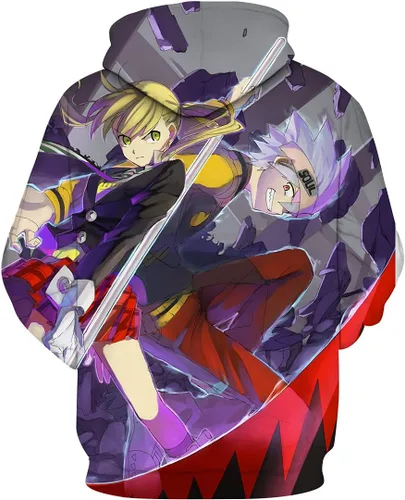 Vista 2 de Sudadera con capucha unisex de anime japonés Soul Eater Cosplay