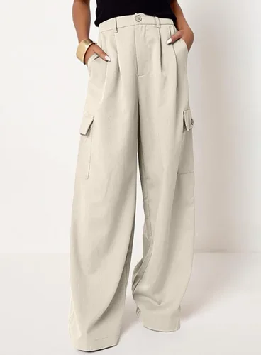 Vista 2 de Dokotoo Womens High Waisted Wide Leg Cargo Pants Baggy Casual Work Pants with 4 Pockets